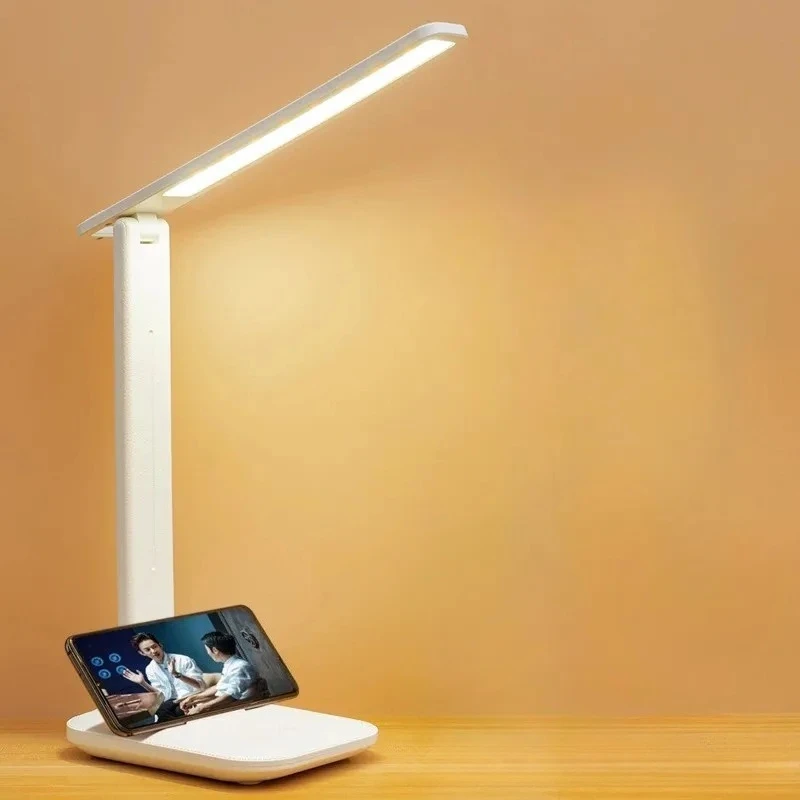 Simple Charging Light Emitting Diode Desk Lamp Foldable Fashion Bedside Learning Light with White Light