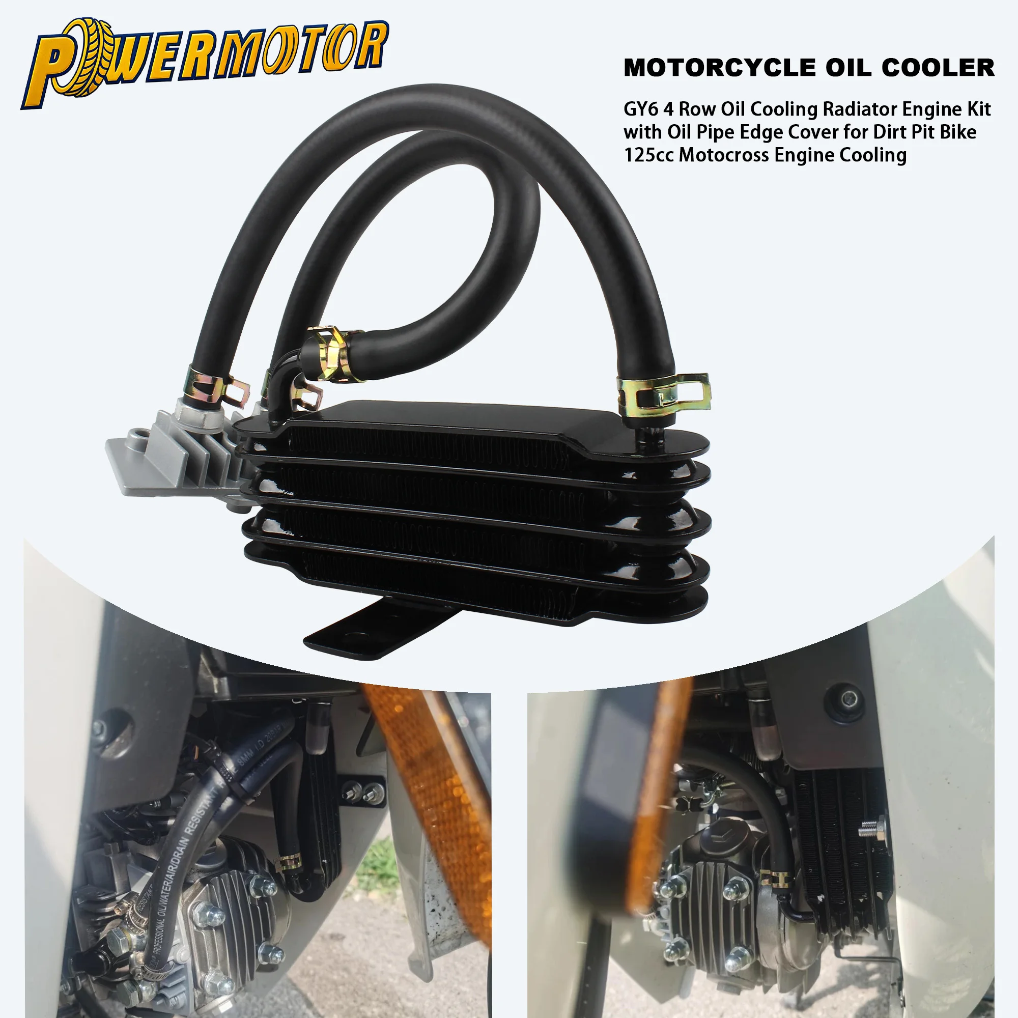 

Масляный радиатор для мотокросса, 4-рядное охлаждение двигателя для Yamaha Suzuki PitBike 50cc 125cc, универсальные алюминиевые аксессуары