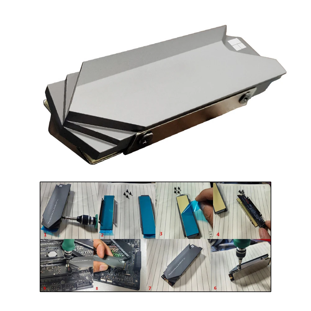 

22x80mm 2260 2242 M.2 SSD Heat Sink Cooling Radiator Aluminum Thermal Conductive Cooling Pad Metal Cooler for Solid State Hard
