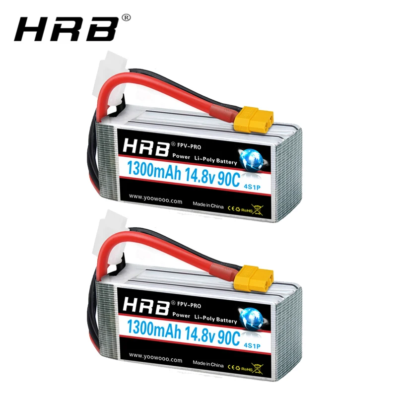 2 قطعة HRB 2S 3S 4s يبو بطارية 1300mah 1500mah 1800mah 2200mah 3000mah يبو 11.1v XT60 T التوصيل ل RC سيارة شاحنة Fpv الطائرة بدون طيار قارب