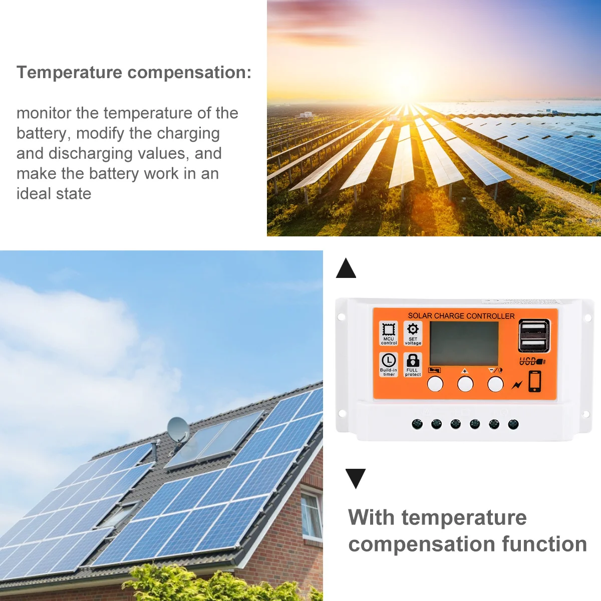 جهاز التحكم بالطاقة الشمسية Pwm 12V 10a منظم الشحن بالطاقة الشمسية مؤقت شاشة ديجيتال وحدة تحكم لوحة الليثيوم مخرج USB