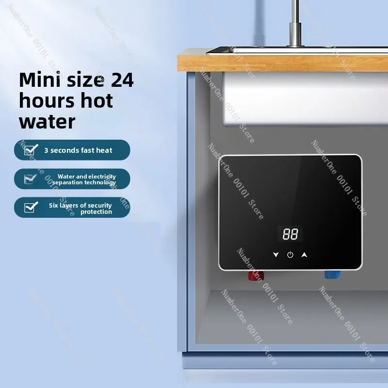 Instant electric water heater 3.5-5 KW instant small kitchen treasure host black and white