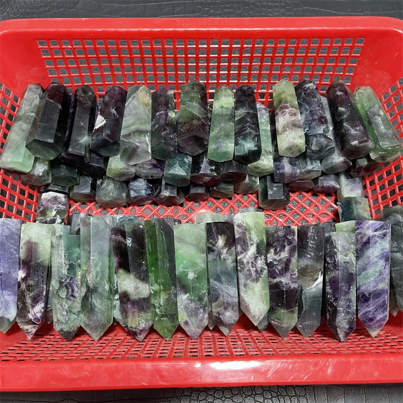 2.2LB Natural rainbow snowflake fluorite crystal point healing stone crystal wand snowflake fluorite crystal point