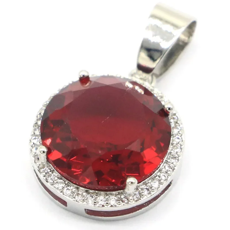 3.5g 925 SOLID STERLING SILVER PENDANT Swiss Blue Topaz Raspberry Rhodolite Garnet Purple Spinel White CZ