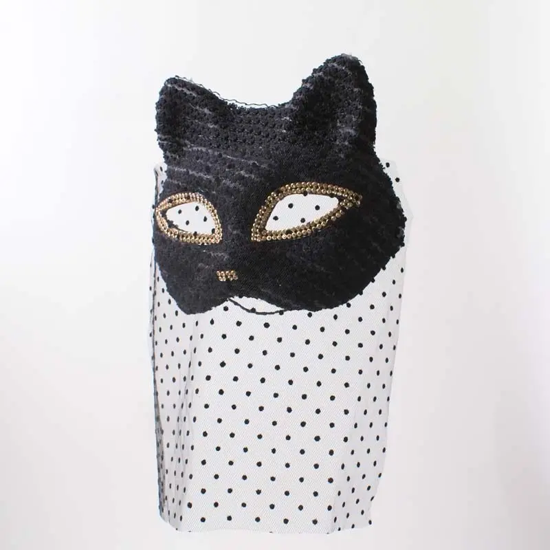 

Маска на все лицо «Поющая лиса-кошка», красивая женщина, взрослая женщина в черной кошачьей маске, маска для певицы, маска-вуаль с эффектом кошачьей головы