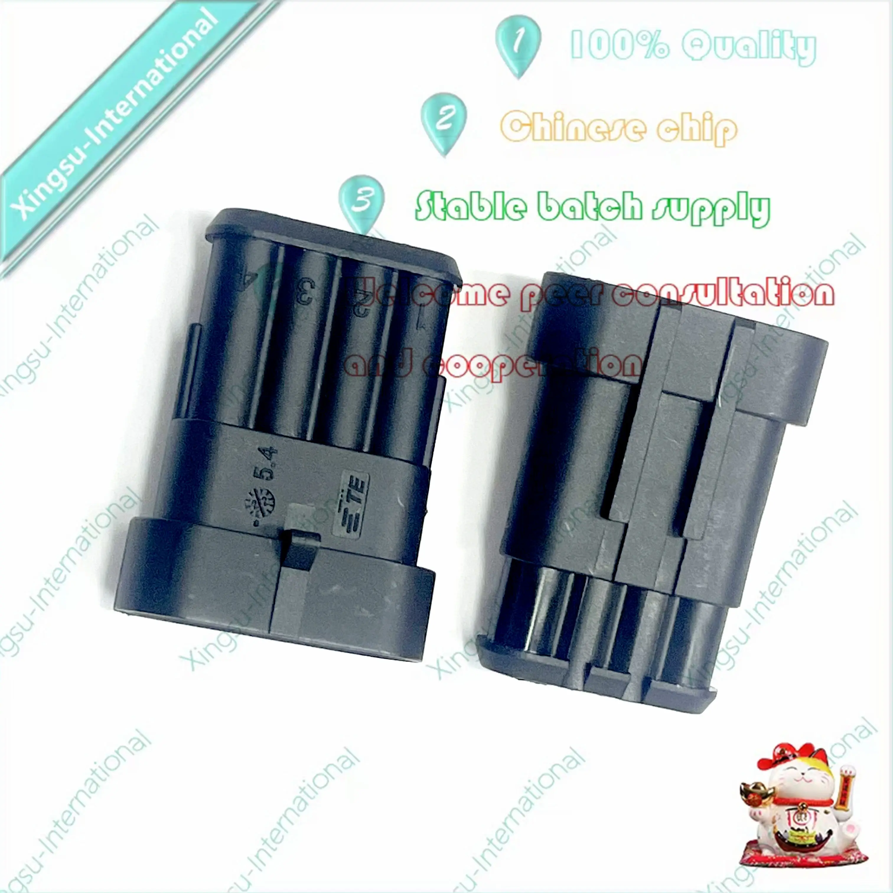 1 pz/pezzo 282106-1 alloggiamento in gomma 4p 6mm terminale maschio con guaina connettore impermeabile per auto