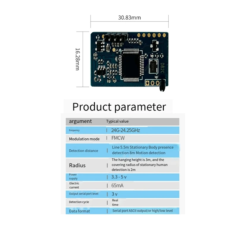 TTKK-وحدة استشعار وجود الإنسان ، موجة مستشعر الحركة ، كشف الرادار ، قبول حضور V-5V ، 24G ، 1125F ، ساخن