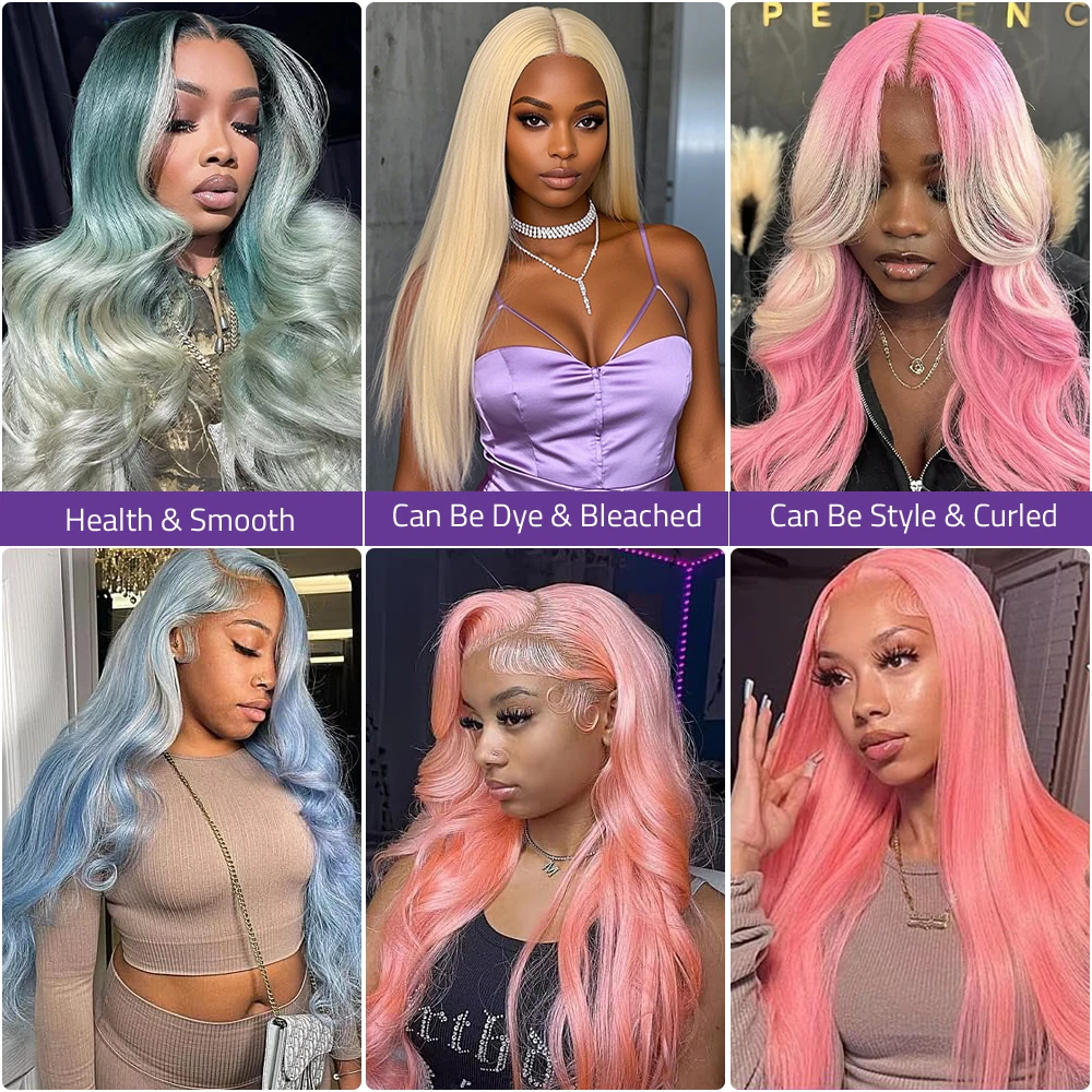 13x4 13x6 HD透明フルフロントレース 613ブロンドカラー ストレート人毛ウィッグ レースフロントウィッグ 女性用 200%密度