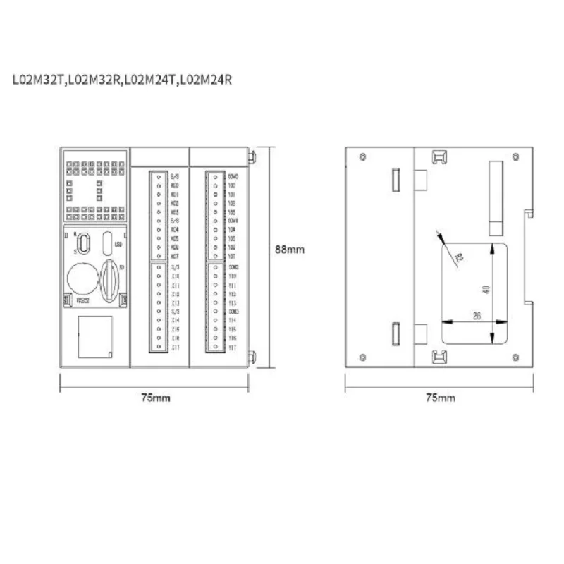 Coolmay L02 Series PLC CPU Modules L02M24T L02M24R L02M32T L02M32R L02M24P