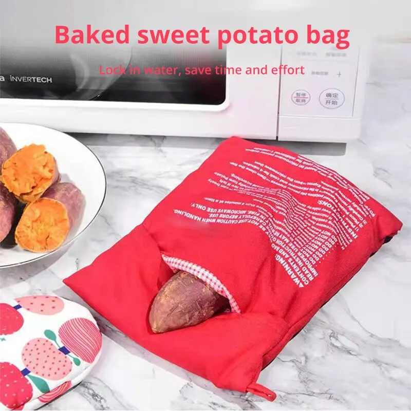 1pc Red Microwave Oven Baked Bags Potatoes Corn Sweet Potato Heating Tools Reusable Microwave Oven Potato Cooking Bags