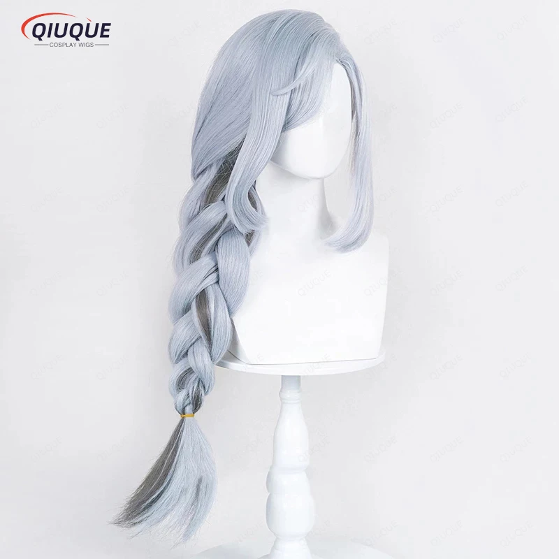 Game Impact Shenhe Cosplay Peruca, Cabelo Sintético, Resistente ao Calor, Boné