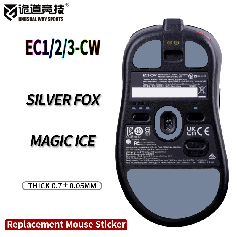 InusualWaySports Mouse Patins Pés Benq Zowie EC EC1 EC2 EC3 CW Superfície curvada PTFE Anti colapso Magic Ice Fox