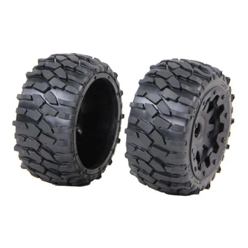 For Rovan 1/5 Buggy All-Terrain Tires  Rear Gravel Wheels on 6-spoke Rims for HPI Baja 5B King Motor RC Car 1:5 Parts Accessory