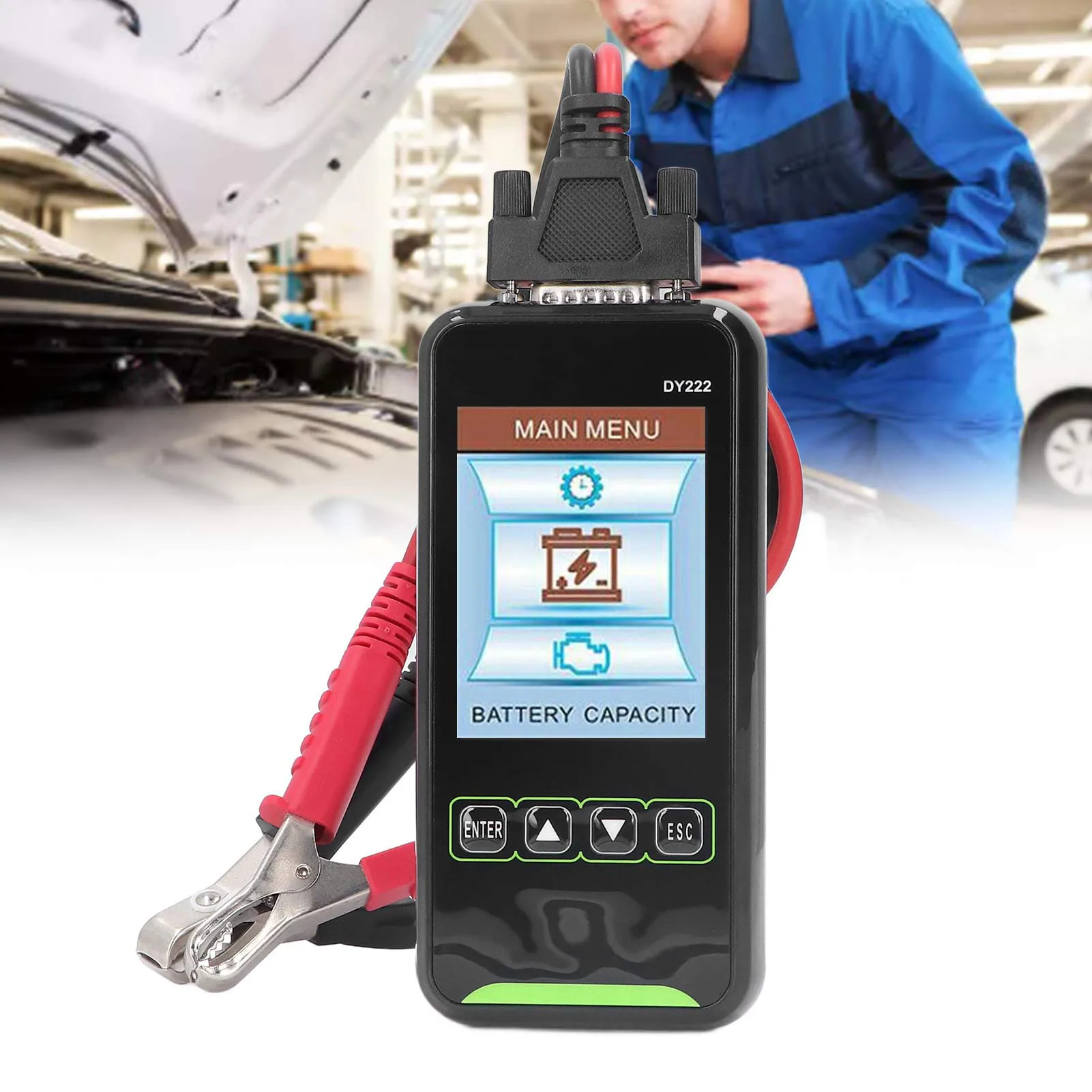 DY222 Automotive For battery Tester for 12V 24V Vehicles Featuring For Capacity Cranking and Voltage Stability Tests