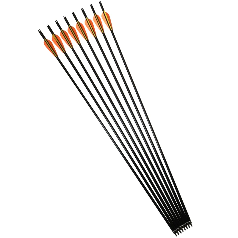 

6/12pcs Archery Fiberglass Arrows Archery Arrow Shaft Water-droped Rubber Feather for Outdoor Sports Shooting Hunting