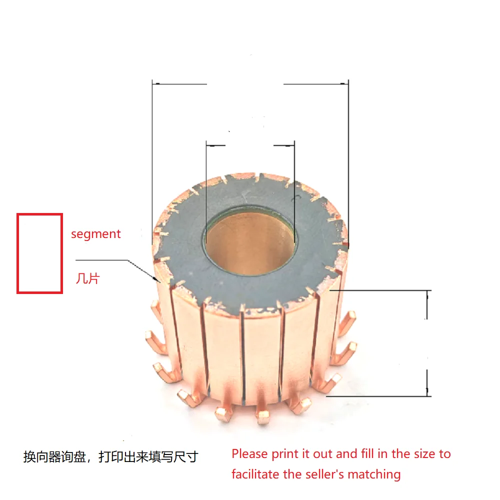 28.3*12*18(20.5)*24P Dhy-4833-24 Suitable for Makita Hm0810T Hm0810Ta Z1G-Ff05-6 Electric Hammer Commutator