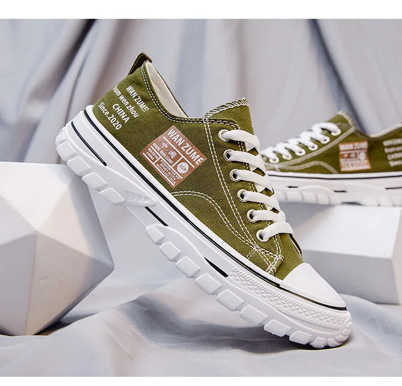 Mode rutschfeste Männer Casual Canvas Schuhe Bequeme flache Turnschuhe – Detail 11