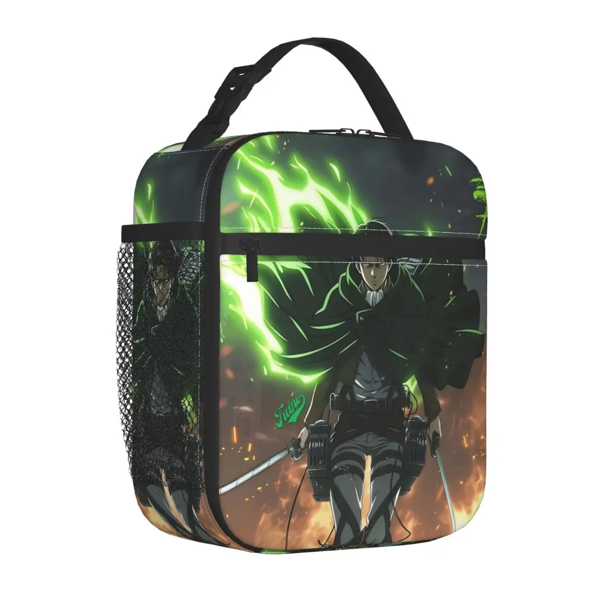 Levi Ackerman AOT Anime Insulated Lunch Bag Large Reusable Thermal Bag Tote Lunch Box Beach Outdoor Men Women