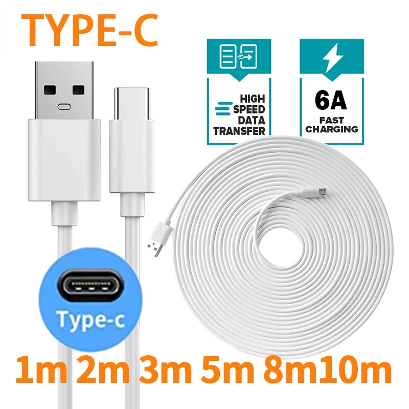 1M 5M 8M10M Extra Long Data Line Charging Cable for Oculus Quest 2 Link USB 3.1 Type C Data Transfer Cable 6A Charger Cord