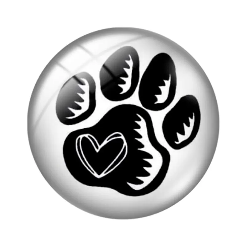 Dog Paws  12/18/20/25mm glass cabochon  bracelet pendant rings for jewelry demo earrings back Making findings