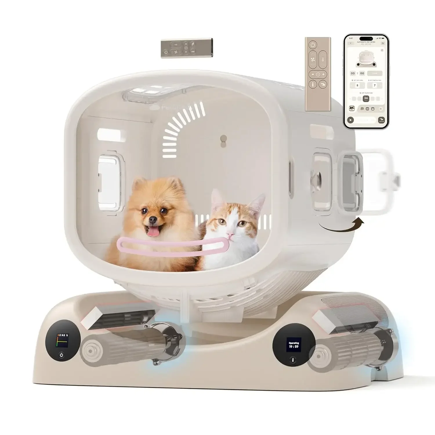 

80L Modular Pet Dryer Box Smart Temp & App Control 5-Side Airflow Ultra Quiet Grooming Customized
