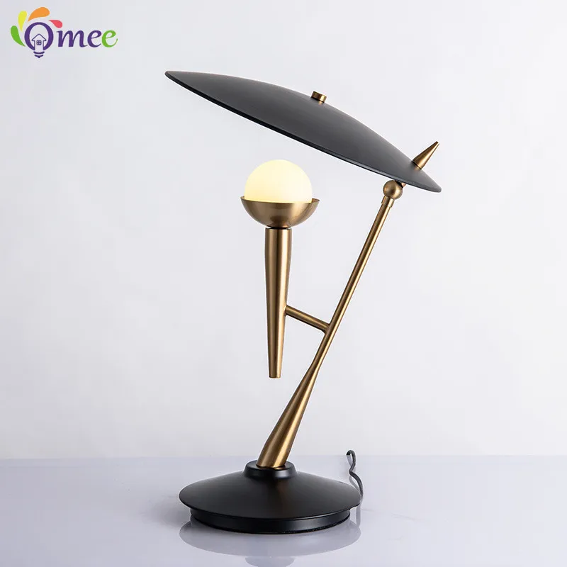 Vintage Black Banker Rustic Table Lamp Lampara Led Light Industrial Metal Retro Lampshades Desk Bedroom Bulbs Reading Desk Lamps