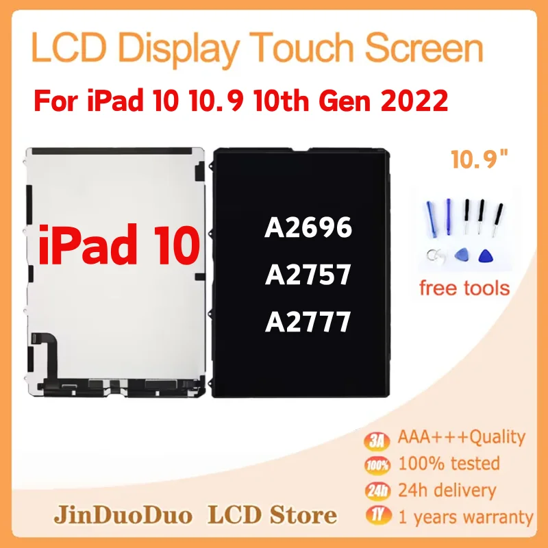 

10.9 inch For iPad 10 10.9 10th Gen 2022 LCD Display Touch Screen Digitizer Panel Glass A2696 A2757 A2777 LCD Replacement Parts