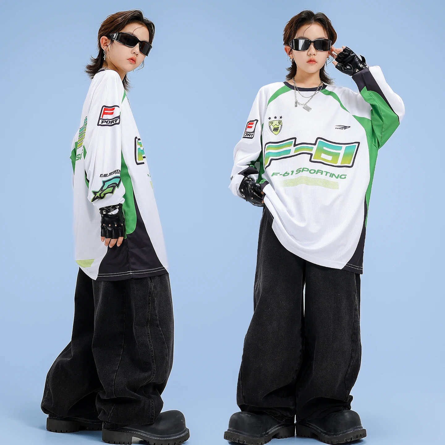 Boys Hip Hop Contrast Sweatshirt Street Dance Baggy Cargo Pants Girls K-pop Costumes Kids Jazz Clothes Set Children Streetwear