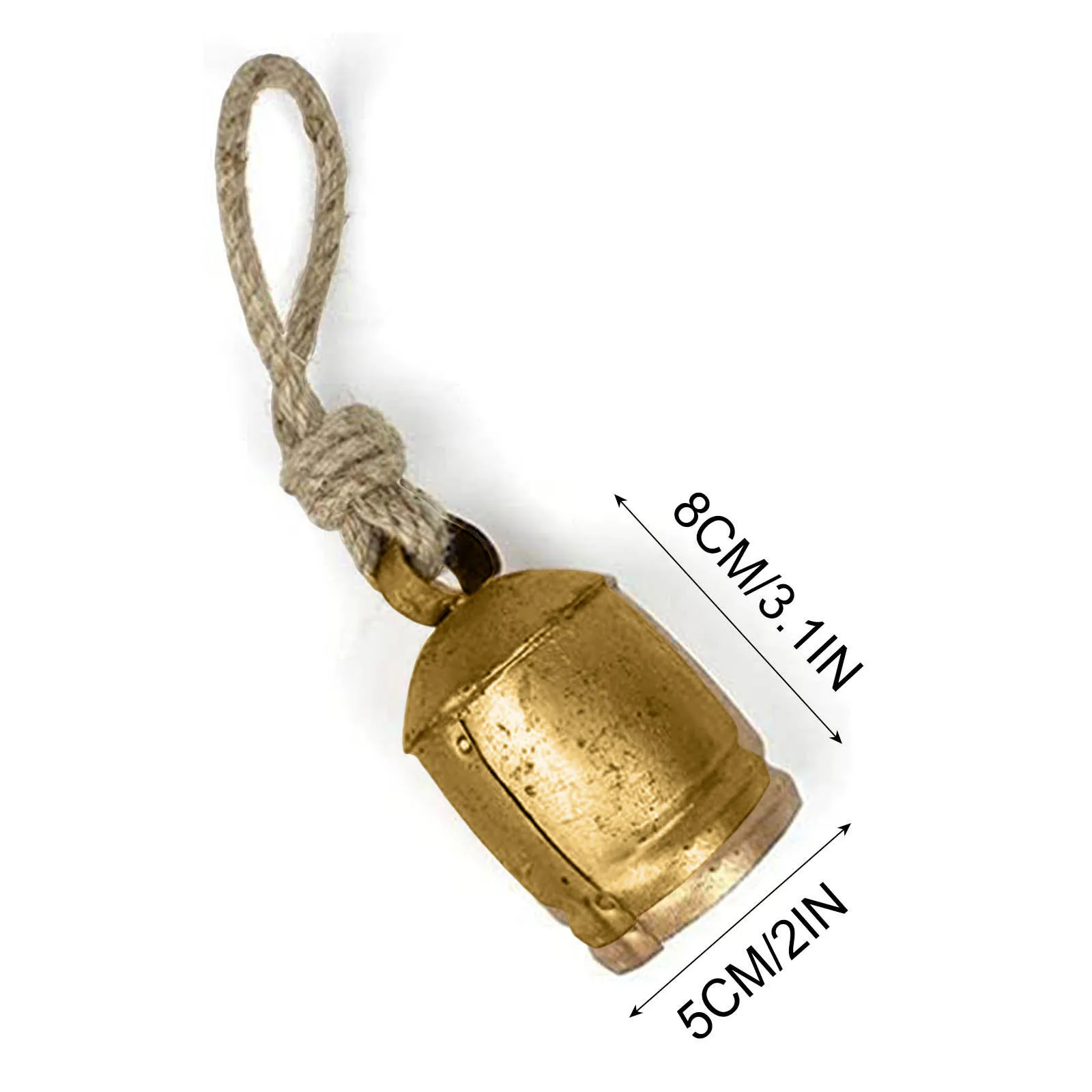 Vintage Style Metal Christmas Bells Rustic Brass Gold Large Bell Cow for Home Garden Decor Crafts Christmas Decorations