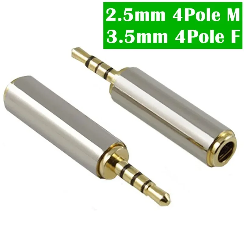 

Gold 2.5mm Male To 3.5mm Female Stereo Audio Headphone Jack Adapter Converter