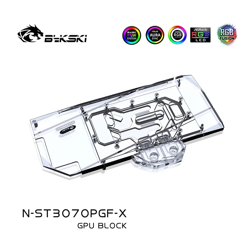 Bykski GPU Water Cooling Block For ZOTAC RTX 3070 / 3060TI 8GD6 PGF OC,VGA Copper Water Cooling Radiator,5V/12V N-ST3070PGF-X