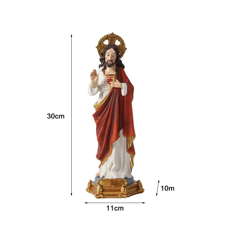 1Pc 20/30cm Religious Jesus Sanctification Figurine Decoration Resin Crafts Church Supplies Religioso Statues Sculptures Home