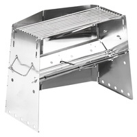 Outdoor camping Stainless steel barbecue grill Camping portable wood stove Home garden stove Folding outdoor stove