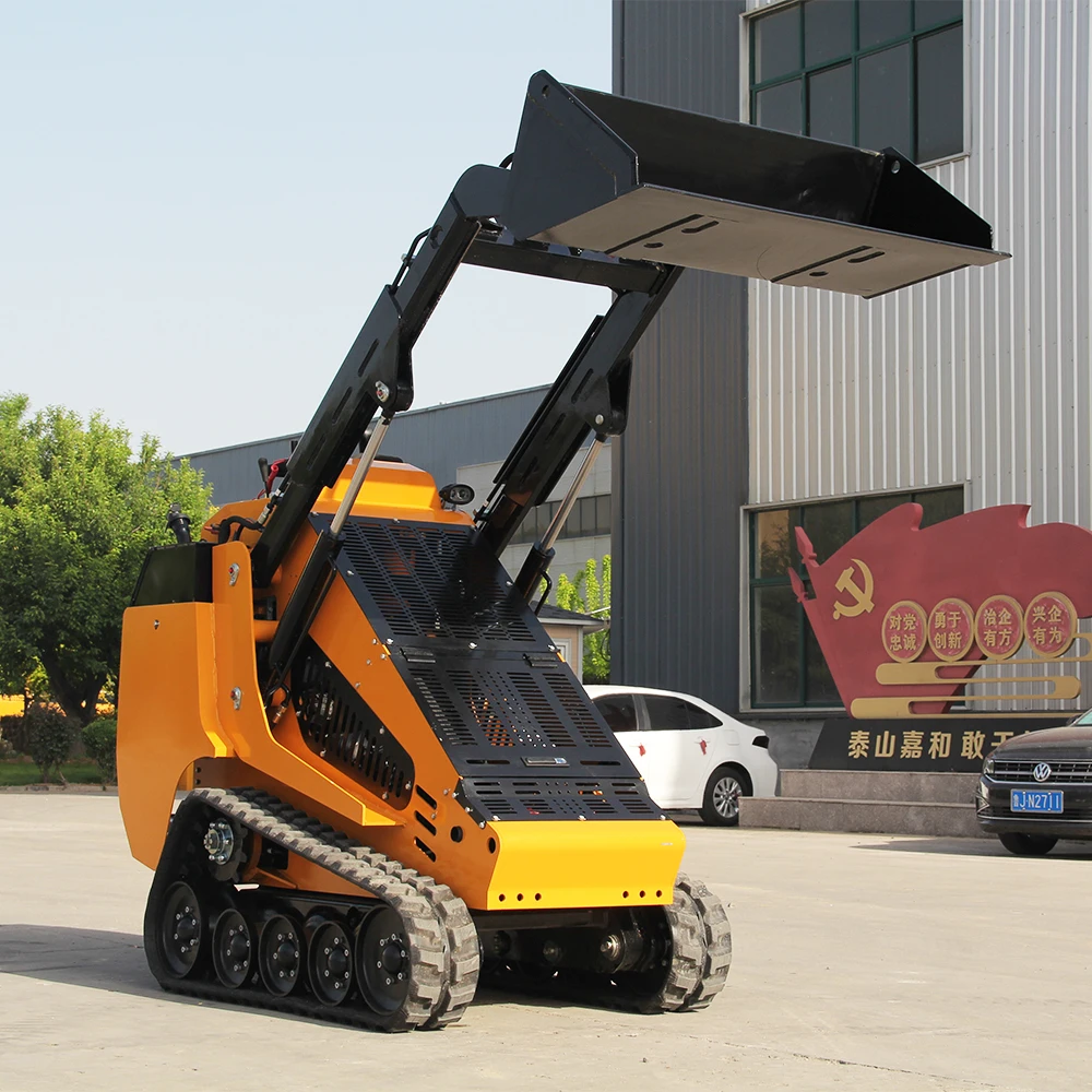 Small Garden Agricultural Mini Front Loader Compact Track Skid Steer Loader Attachments Fully Hydraulic System