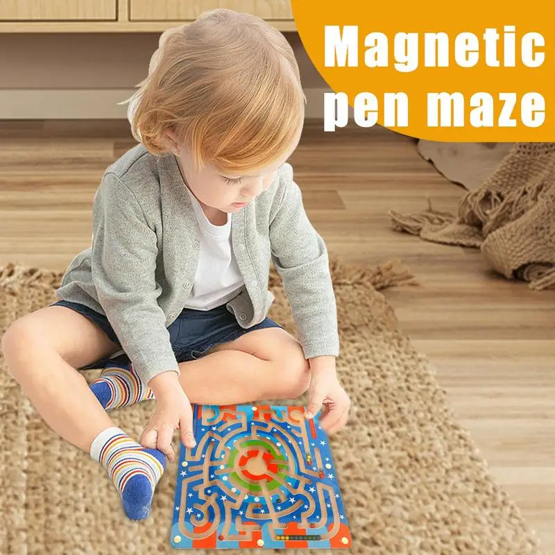 Magnetisch doolhof speelgoed voor kinderen tellen bijpassende leren magneet doolhof puzzelspellen fijne motoriek educatief speelgoed