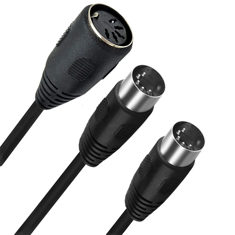 Din 5Pin Macho para Dual 2 Fêmea Áudio MIDI Adaptador Cabo de Extensão Y Cabo Adaptador 1 Peça