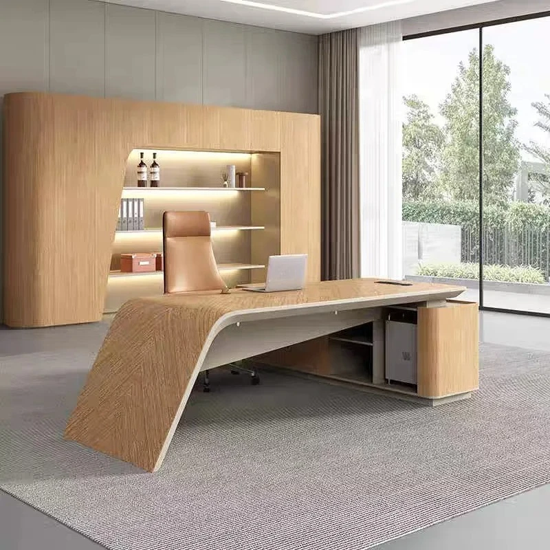 K Wood grain desk modern simple president manager paint office negotiation table creative table