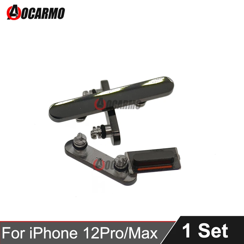 

Полный комплект Aocarmo, боковая клавиша, включение, выключение громкости, кнопки отключения звука, запасные части для Apple iPhone 12 Pro Max 12Pro 12PM