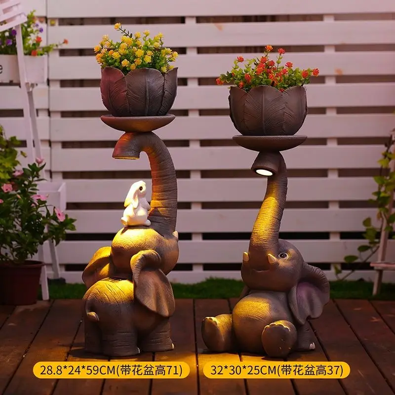 Outdoor garden elephant planter decorations for landscaping - perfect for patios, balconies, yards, and villas