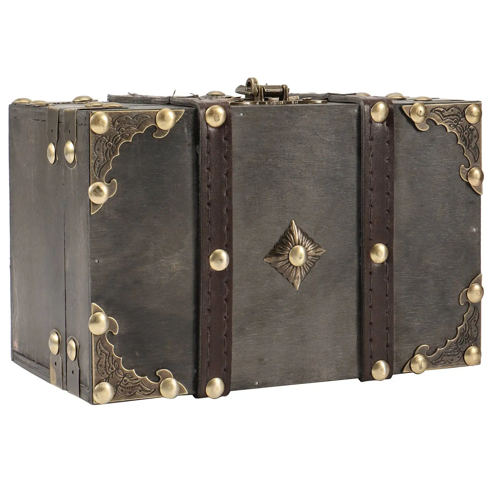 

A37T-Деревянный ящик для хранения в европейском стиле в стиле ретро, домашний ящик для хранения, украшение деревянной коробки, реквизит для побега в комнате