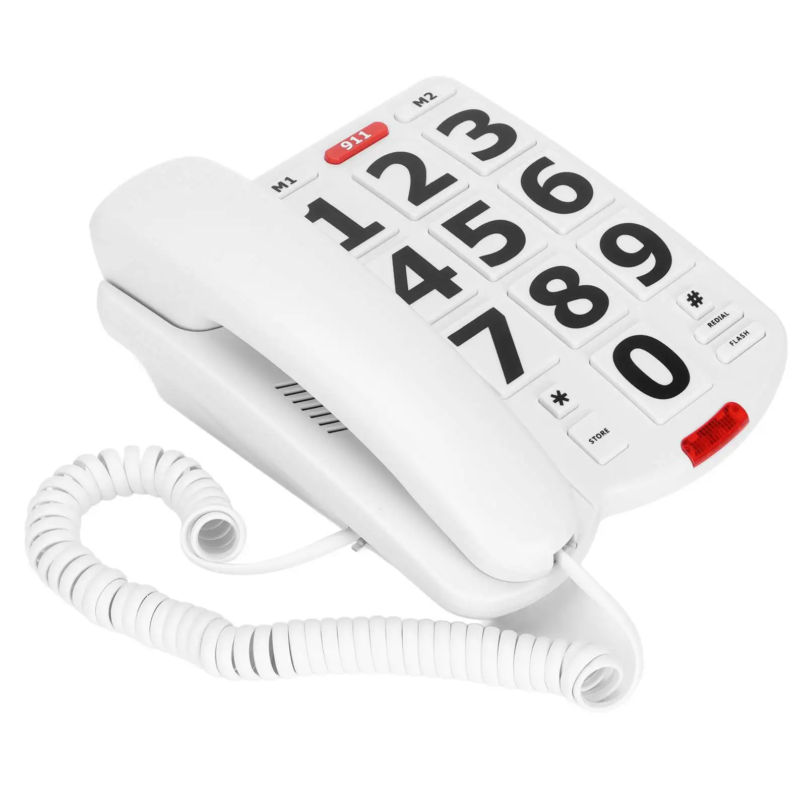 Big Button Phone Durable Perfect Quality Wired Big Button Landline Phone with Easy to Read Big Buttons and Super Loud Ringtones