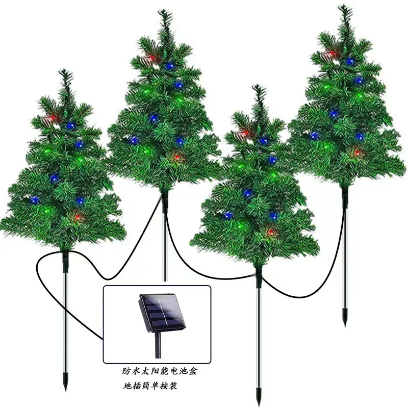 Рождественская елка на солнечной батарее, искусственное украшение для двора, искусственное украшение для сада, лужайки, ландшафта для рождественской лужайки