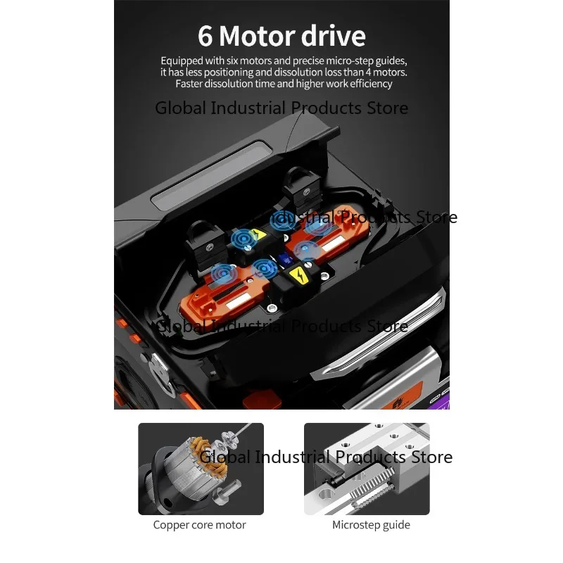2024 M5 Optical Fusion Splicer 6 Motors FTTH Fiber Optic Machine with Multilingual Touch Screen VFL OPM for Telecommunications