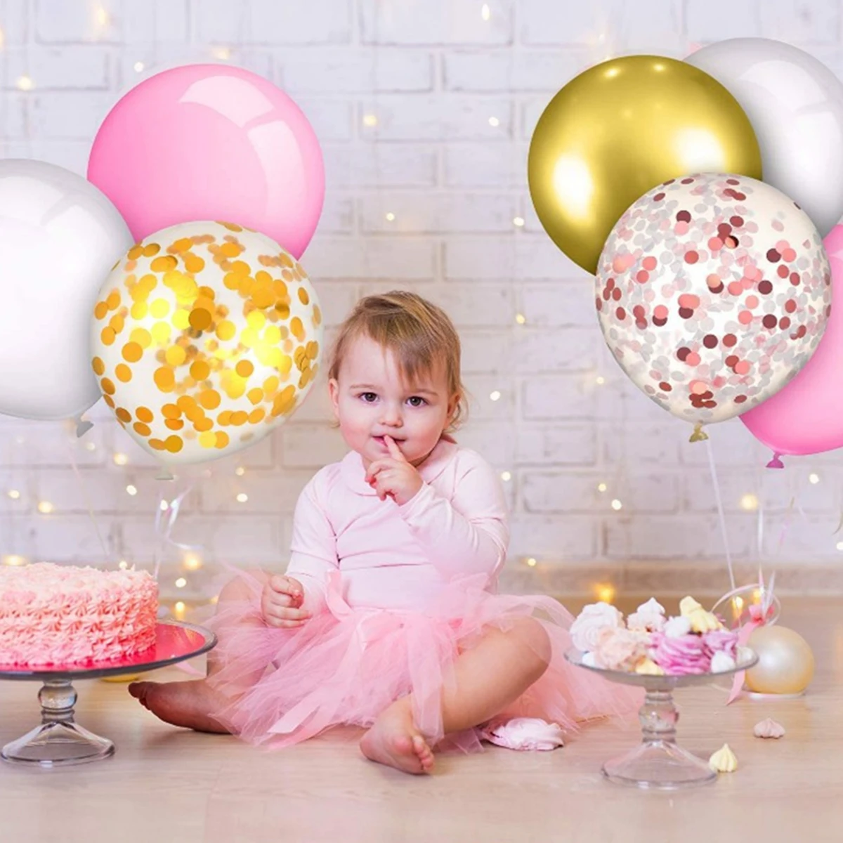 40 pz oro rosa oro rosa coriandoli palloncini Gender Reveal matrimonio san valentino Baby Shower decorazioni per feste di compleanno Globos