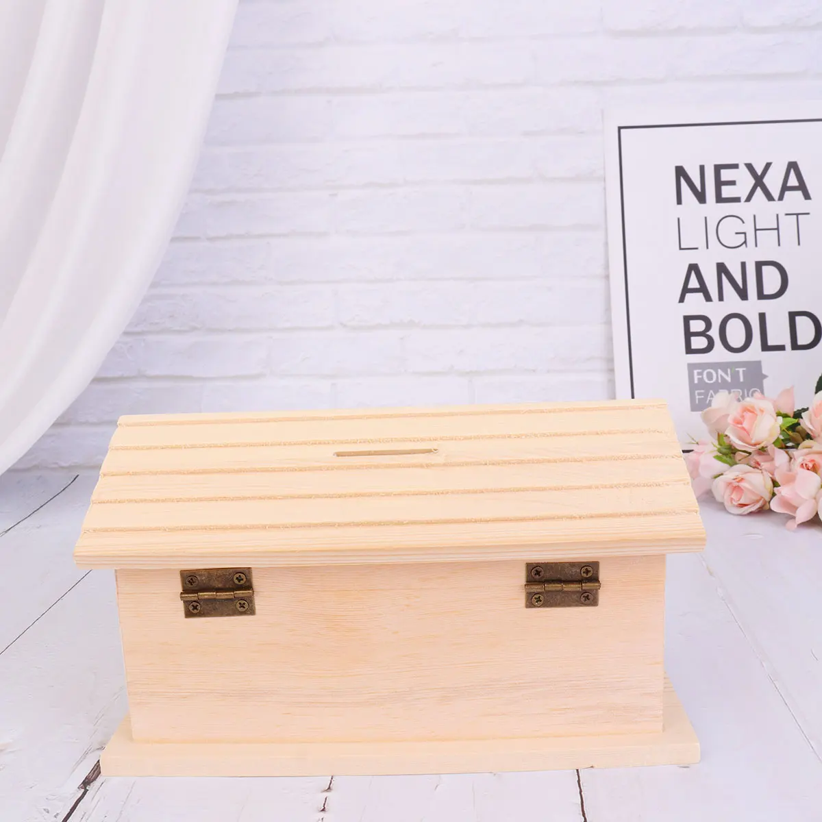 กระปุกออมสินไม้รูปบ้าน 1 ชิ้น สำหรับเด็ก ฝึกทักษะการงานฝีมือ กล่องเก็บเงิน กล่องเก็บของไม้