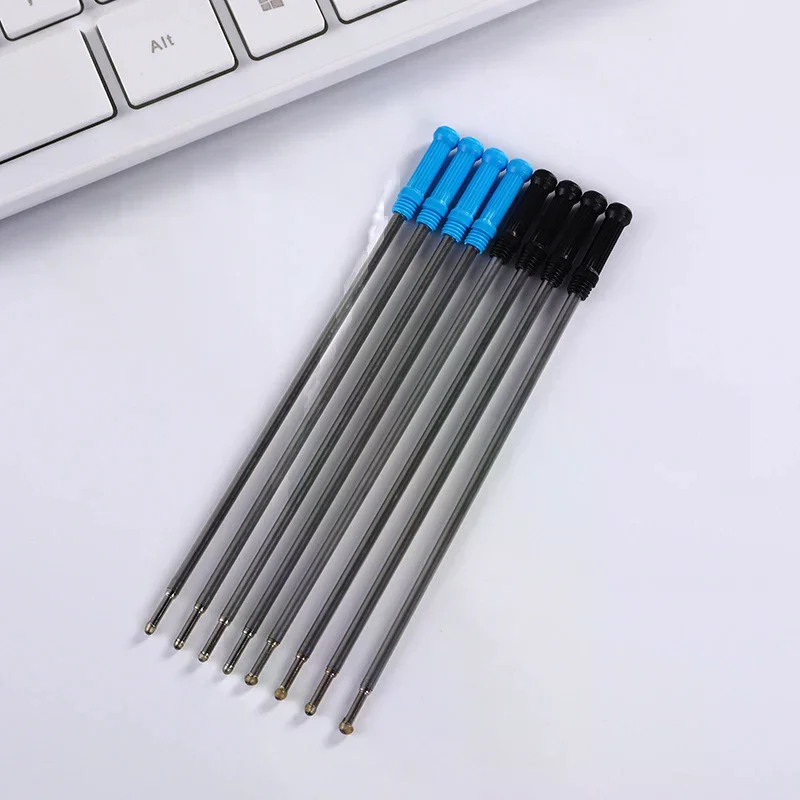 10 Pcs/lot Rotating Metal Pen Refill Special Ballpoint Pen Refill Rod Cartridge Ink Recharge Black Blue Ink 11.6cm
