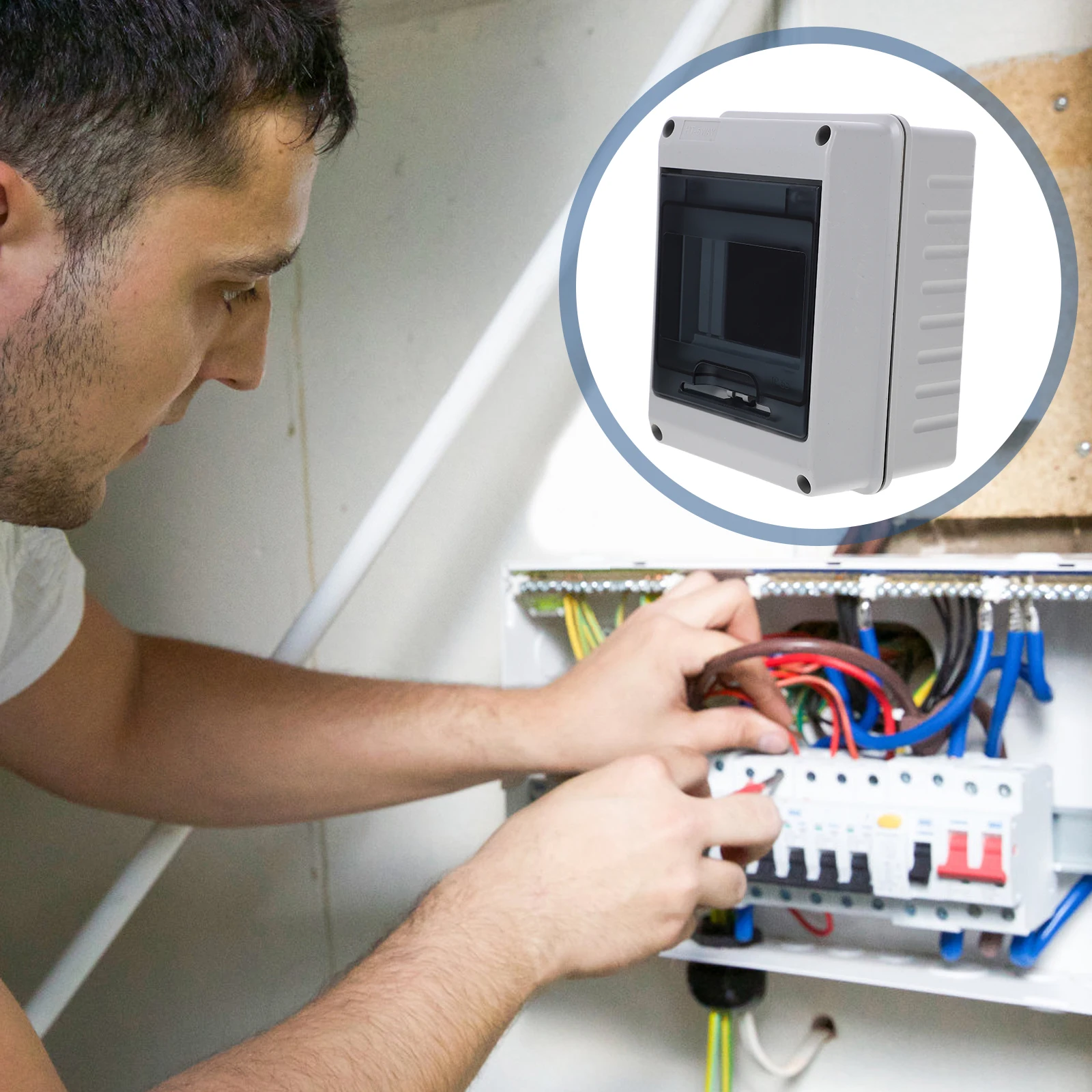 

5 Way Waterproof Distribution Protection Breaker Plastic Shield Box Durable Sturdy Electronic Junction