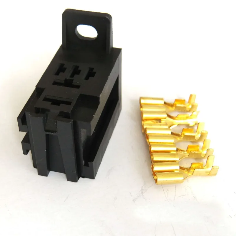 12V 24V Violet Automotive Relay Socket with Copper Terminals