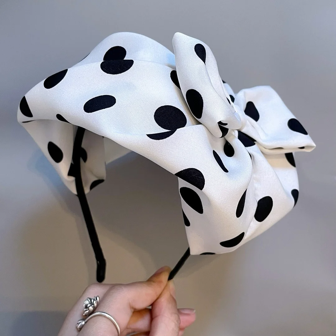 Hair Clip Half Headband French Retro Headband Hair Accessories for Women Polka Dot Beret Hair Accessory