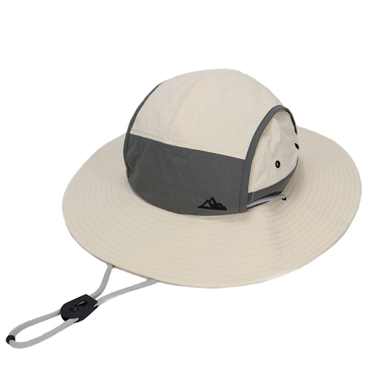 Summer Big brim sun hats wish Windproof rope Men women beach fishing sunshade hat